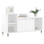 vidaXL Comodă TV, alb extralucios, 100x35x55 cm, lemn prelucrat