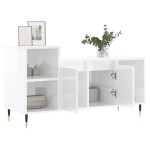 vidaXL Comodă TV, alb extralucios, 100x35x55 cm, lemn prelucrat