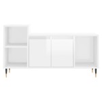 vidaXL Comodă TV, alb extralucios, 100x35x55 cm, lemn prelucrat