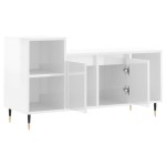 vidaXL Comodă TV, alb extralucios, 100x35x55 cm, lemn prelucrat