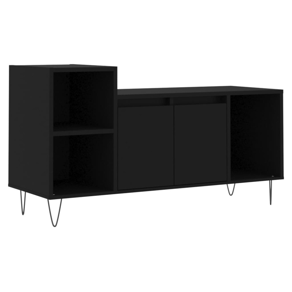 vidaXL Comodă TV, negru, 100x35x55 cm, lemn prelucrat