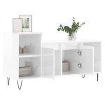 vidaXL Comodă TV, alb extralucios, 100x35x55 cm, lemn prelucrat