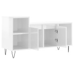 vidaXL Comodă TV, alb extralucios, 100x35x55 cm, lemn prelucrat