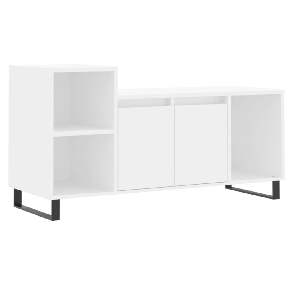 vidaXL Comodă TV, alb, 100x35x55 cm, lemn prelucrat