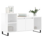 vidaXL Comodă TV, alb extralucios, 100x35x55 cm, lemn prelucrat