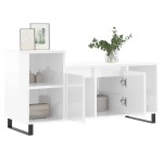 vidaXL Comodă TV, alb extralucios, 100x35x55 cm, lemn prelucrat