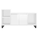 vidaXL Comodă TV, alb extralucios, 100x35x55 cm, lemn prelucrat
