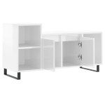 vidaXL Comodă TV, alb extralucios, 100x35x55 cm, lemn prelucrat