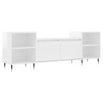 vidaXL Comodă TV, alb extralucios, 160x35x55 cm, lemn prelucrat