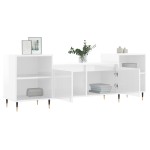 vidaXL Comodă TV, alb extralucios, 160x35x55 cm, lemn prelucrat