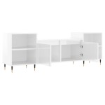 vidaXL Comodă TV, alb extralucios, 160x35x55 cm, lemn prelucrat