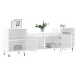 vidaXL Comodă TV, alb extralucios, 160x35x55 cm, lemn prelucrat vidaXL Comodă TV, alb extralucios, 160x35x55 cm, lemn prelucrat