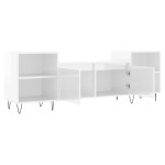 vidaXL Comodă TV, alb extralucios, 160x35x55 cm, lemn prelucrat vidaXL Comodă TV, alb extralucios, 160x35x55 cm, lemn prelucrat