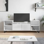 vidaXL Comodă TV, alb extralucios, 160x35x55 cm, lemn prelucrat