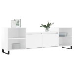 vidaXL Comodă TV, alb extralucios, 160x35x55 cm, lemn prelucrat