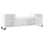 vidaXL Comodă TV, alb extralucios, 160x35x55 cm, lemn prelucrat