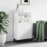 vidaXL Bufet înalt, alb, 60x36x110 cm, lemn prelucrat vidaXL Bufet înalt, alb, 60x36x110 cm, lemn prelucrat