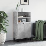 vidaXL Dulap înalt, gri beton, 60x36x110 cm, lemn compozit