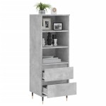 vidaXL Dulap înalt, gri beton, 40x36x110 cm, lemn compozit