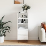 vidaXL Dulap înalt, alb extralucios, 40x36x110 cm, lemn compozit vidaXL Dulap înalt, alb extralucios, 40x36x110 cm, lemn compozit