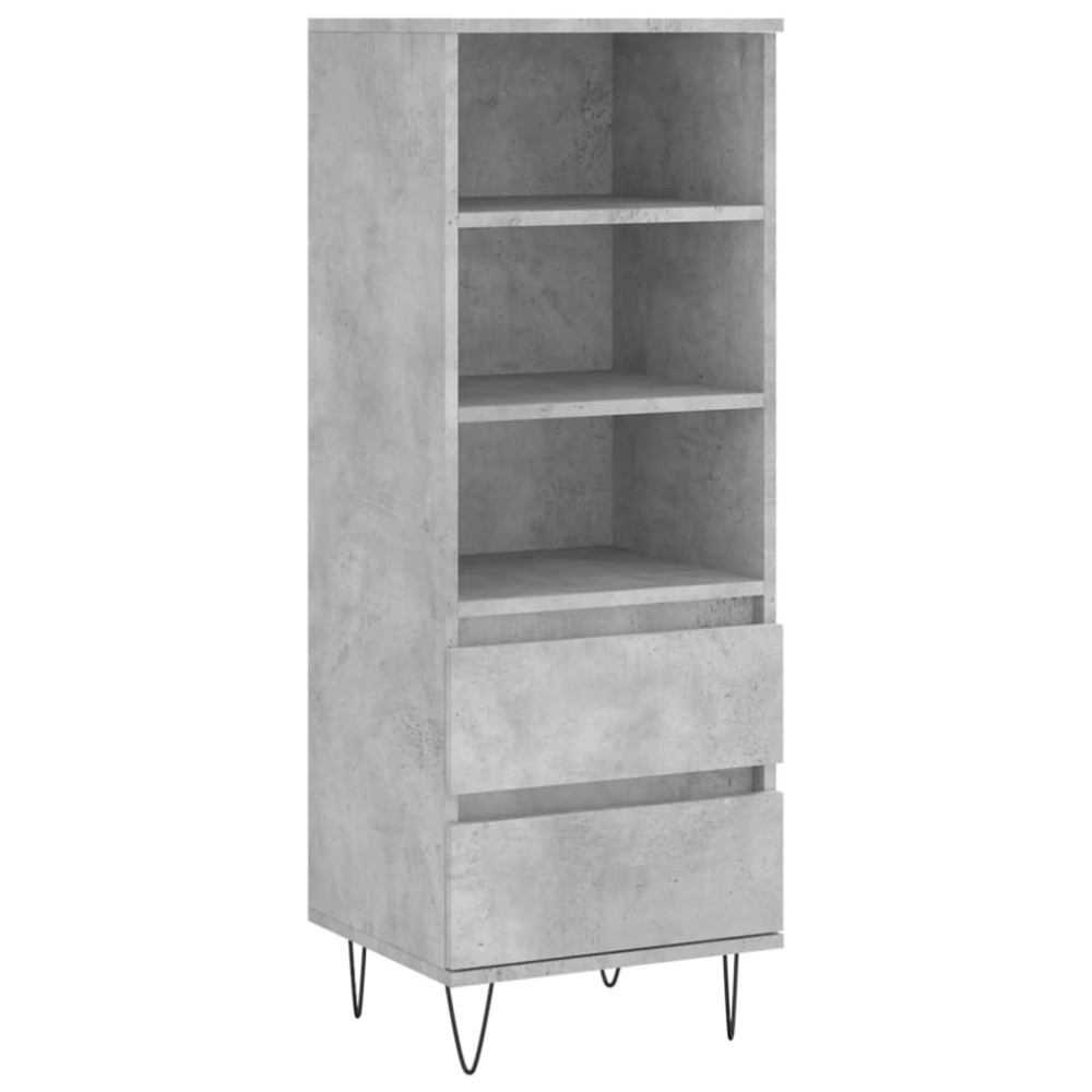 vidaXL Dulap înalt, gri beton, 40x36x110 cm, lemn compozit