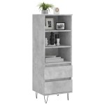 vidaXL Dulap înalt, gri beton, 40x36x110 cm, lemn compozit