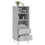 vidaXL Dulap înalt, gri beton, 40x36x110 cm, lemn compozit