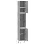 vidaXL Dulap de baie, gri beton, 30x30x190 cm, lemn prelucrat