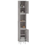vidaXL Dulap de baie, gri sonoma, 30x30x190 cm, lemn prelucrat