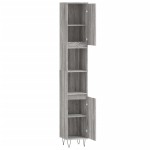 vidaXL Dulap de baie, gri sonoma, 30x30x190 cm, lemn prelucrat