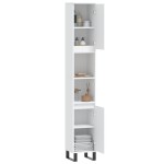 vidaXL Dulap de baie, alb, 30x30x190 cm, lemn prelucrat
