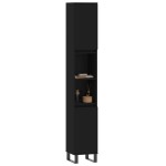 vidaXL Dulap de baie, negru, 30x30x190 cm, lemn prelucrat vidaXL Dulap de baie, negru, 30x30x190 cm, lemn prelucrat