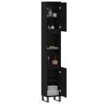 vidaXL Dulap de baie, negru, 30x30x190 cm, lemn prelucrat vidaXL Dulap de baie, negru, 30x30x190 cm, lemn prelucrat
