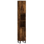vidaXL Dulap de baie, stejar afumat, 30x30x190 cm, lemn prelucrat