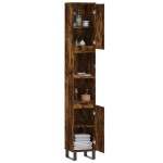 vidaXL Dulap de baie, stejar afumat, 30x30x190 cm, lemn prelucrat