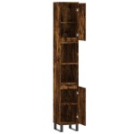 vidaXL Dulap de baie, stejar afumat, 30x30x190 cm, lemn prelucrat