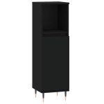 vidaXL Dulap de baie, negru, 30x30x100 cm, lemn prelucrat