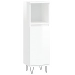 vidaXL Dulap de baie, alb extralucios, 30x30x100 cm, lemn prelucrat vidaXL Dulap de baie, alb extralucios, 30x30x100 cm, lemn prelucrat