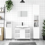 vidaXL Dulap de baie, alb extralucios, 30x30x100 cm, lemn prelucrat vidaXL Dulap de baie, alb extralucios, 30x30x100 cm, lemn prelucrat