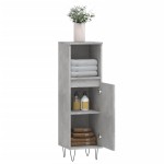 vidaXL Dulap de baie, gri beton, 30x30x100 cm, lemn prelucrat