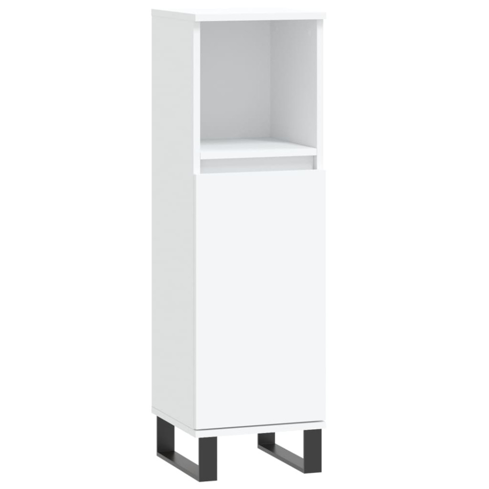 vidaXL Dulap de baie, alb, 30x30x100 cm, lemn prelucrat