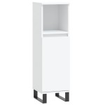 vidaXL Dulap de baie, alb, 30x30x100 cm, lemn prelucrat