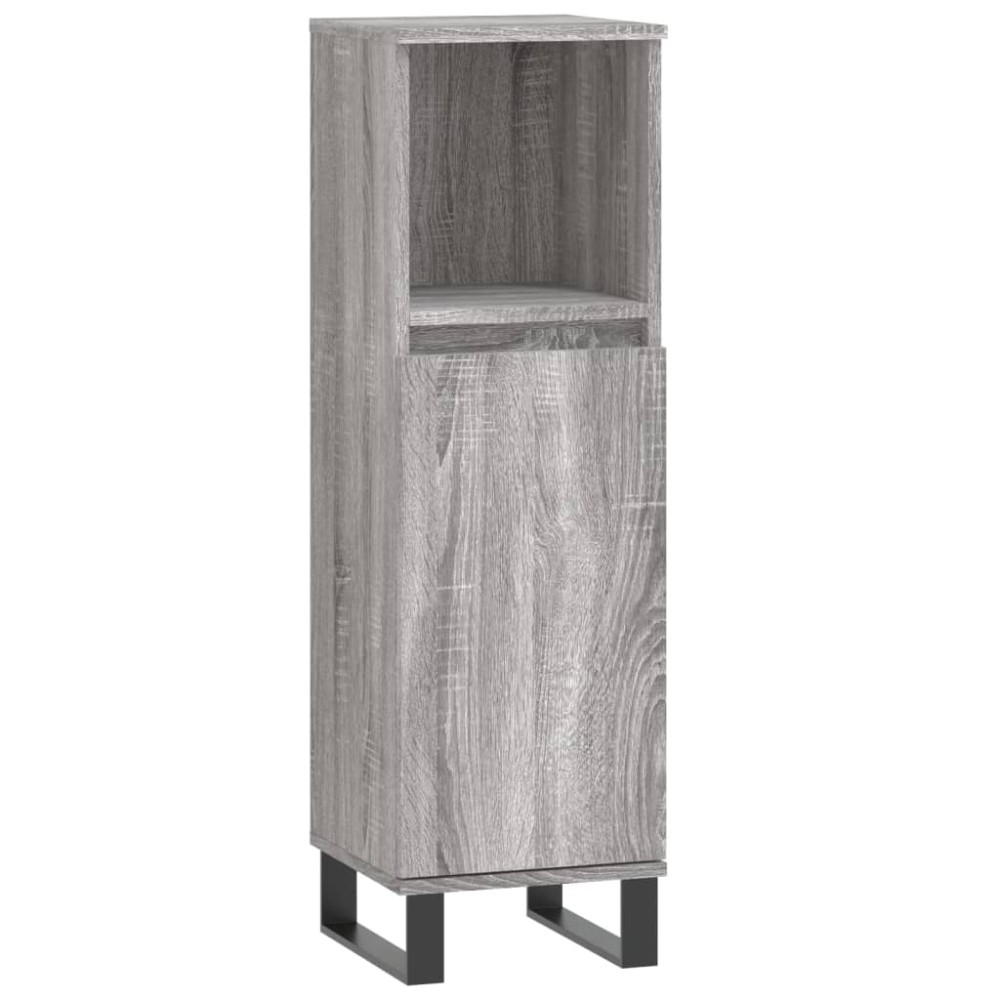 vidaXL Dulap de baie, gri sonoma, 30x30x100 cm, lemn prelucrat