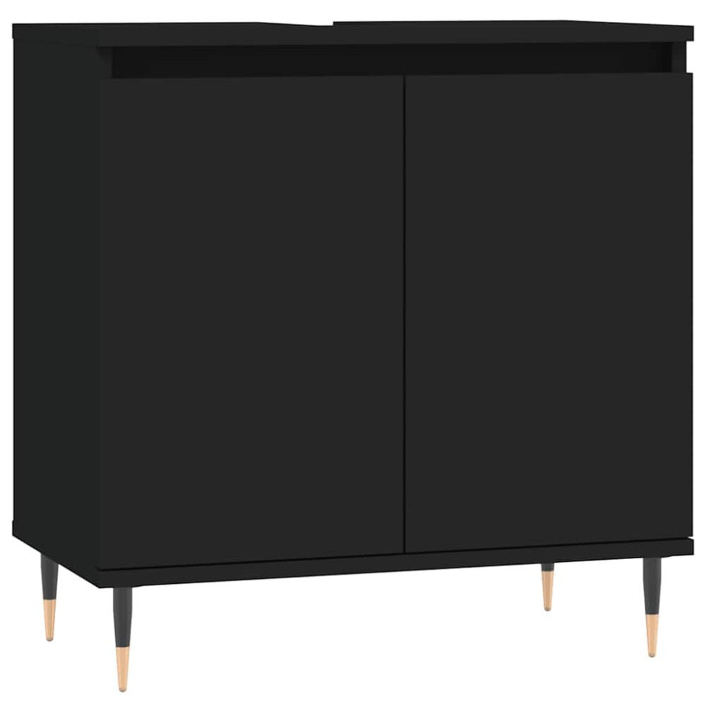 vidaXL Dulap de baie, negru, 58x33x60 cm, lemn prelucrat