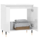 vidaXL Dulap de baie, alb extralucios, 58x33x60 cm, lemn prelucrat vidaXL Dulap de baie, alb extralucios, 58x33x60 cm, lemn prelucrat