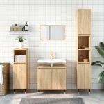 vidaXL Dulap de baie, stejar sonoma, 58x33x60 cm, lemn prelucrat vidaXL Dulap de baie, stejar sonoma, 58x33x60 cm, lemn prelucrat