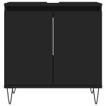 vidaXL Dulap de baie, negru, 58x33x60 cm, lemn prelucrat