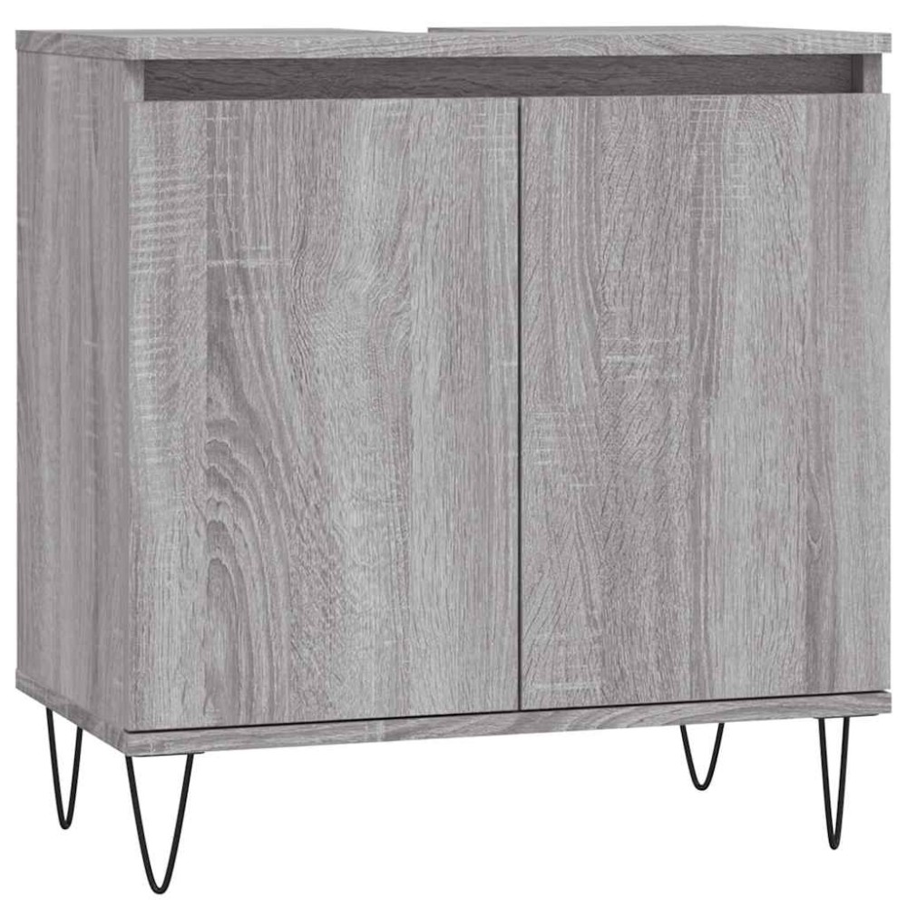 vidaXL Dulap de baie, gri sonoma, 58x33x60 cm, lemn prelucrat