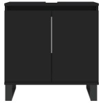 vidaXL Dulap de baie, negru, 58x33x60 cm, lemn prelucrat