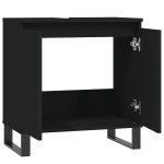 vidaXL Dulap de baie, negru, 58x33x60 cm, lemn prelucrat
